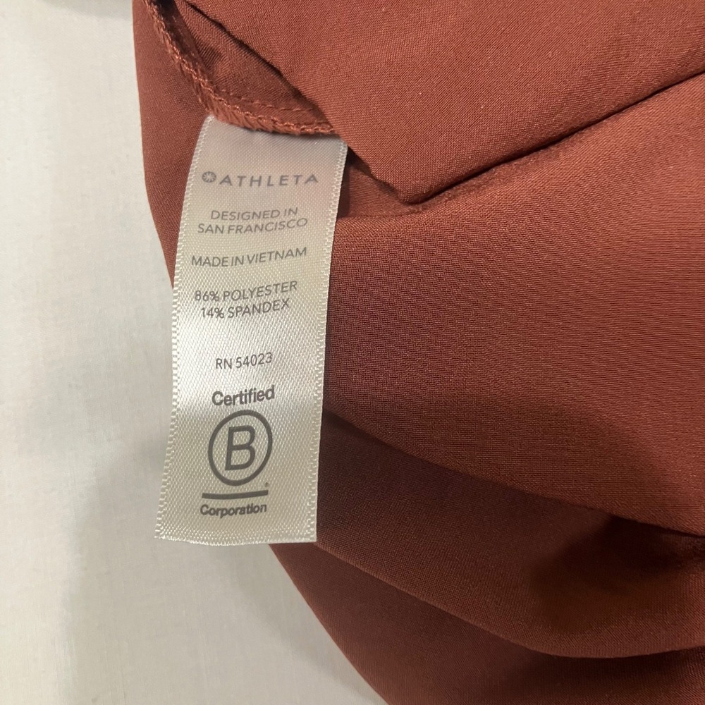 Athleta Brooklyn Wide Leg Crop Pant Rust Brown Petite 2P High Rise Travel Eathy - Picture 7 of 10